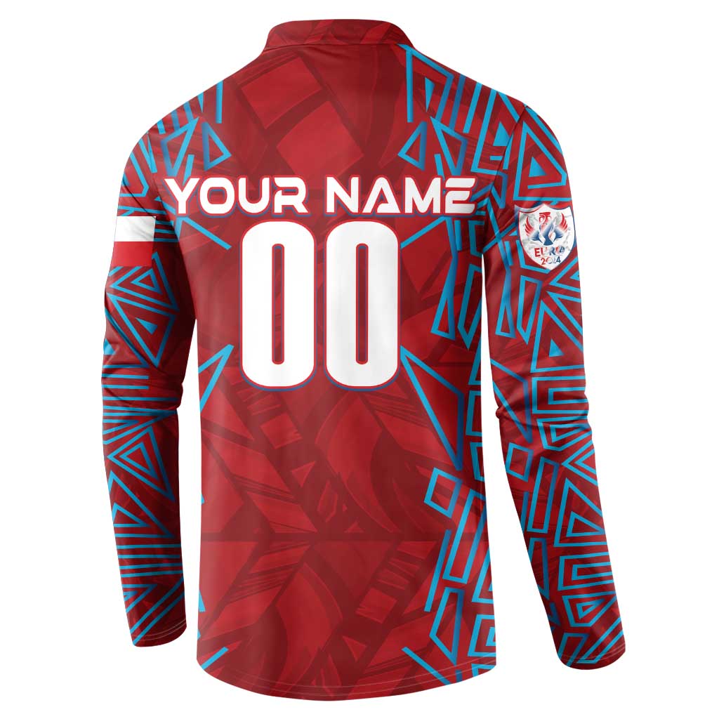 Personalized Czech Republic Football 2024 Button Sweatshirt Trophy Wing Style - Wonder Print Shop