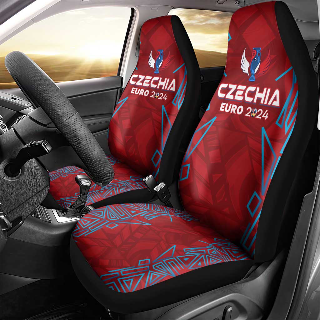 Czech Republic Football 2024 Car Seat Cover Trophy Wing Style - Wonder Print Shop