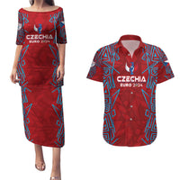 Personalized Czech Republic Football 2024 Couples Matching Puletasi and Hawaiian Shirt Trophy Wing Style - Wonder Print Shop