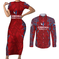 Personalized Czech Republic Football 2024 Couples Matching Short Sleeve Bodycon Dress and Long Sleeve Button Shirt Trophy Wing Style - Wonder Print Shop
