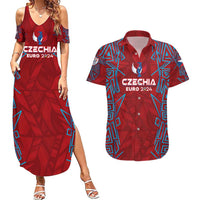 Personalized Czech Republic Football 2024 Couples Matching Summer Maxi Dress and Hawaiian Shirt Trophy Wing Style - Wonder Print Shop