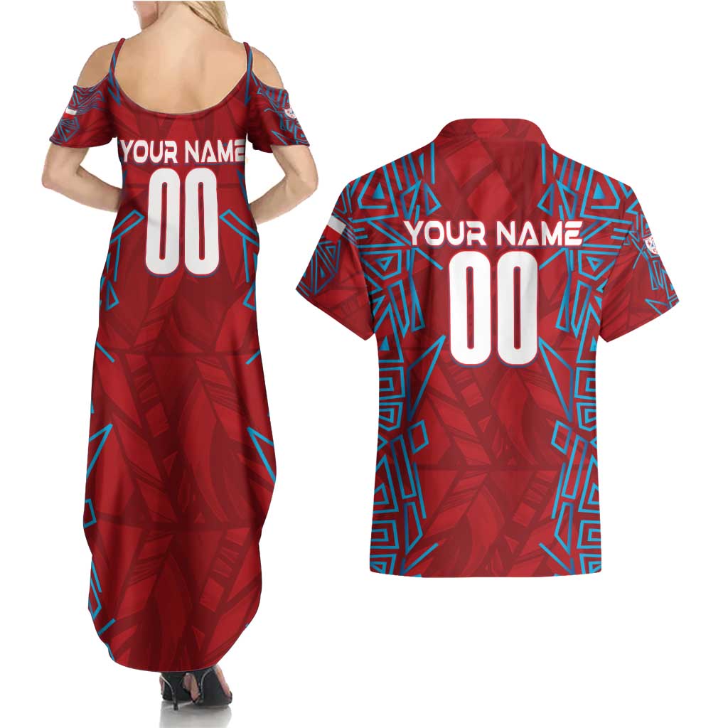 Personalized Czech Republic Football 2024 Couples Matching Summer Maxi Dress and Hawaiian Shirt Trophy Wing Style - Wonder Print Shop