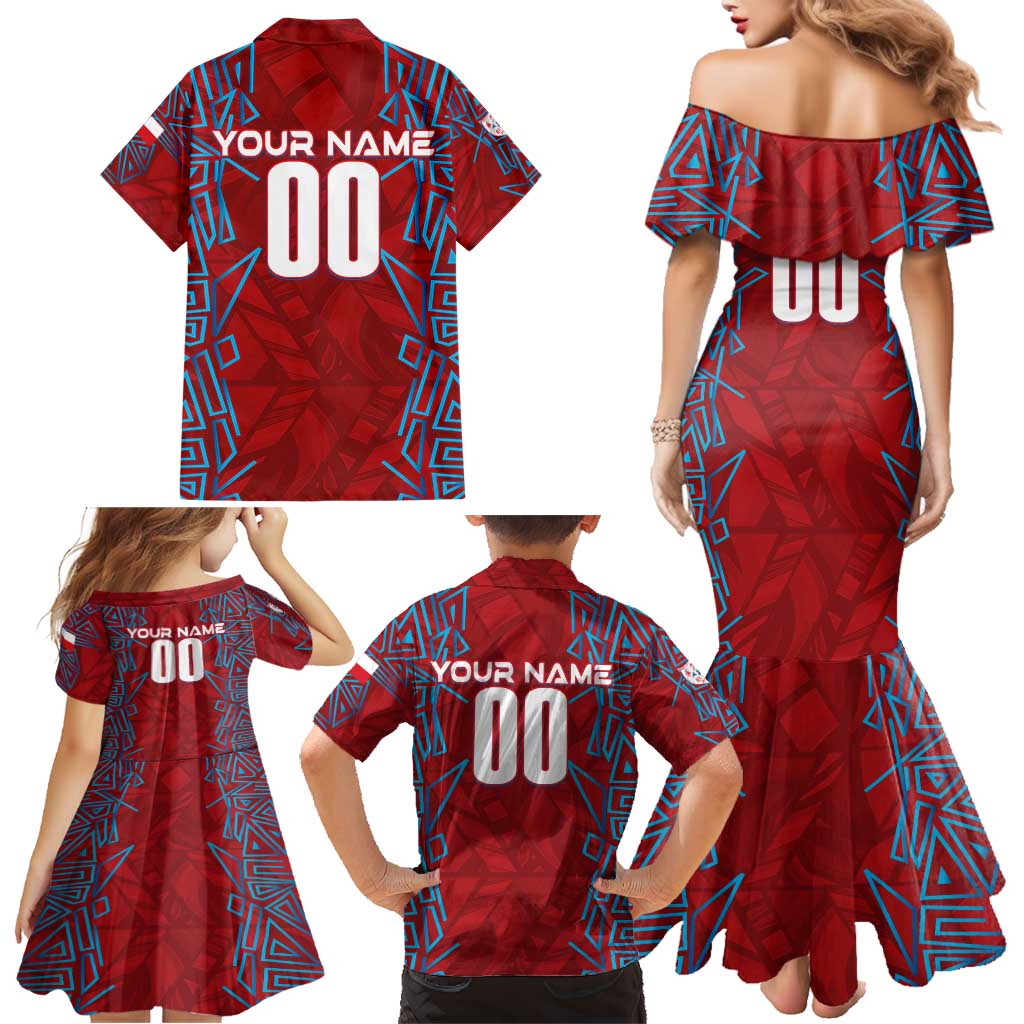 Personalized Czech Republic Football 2024 Family Matching Mermaid Dress and Hawaiian Shirt Trophy Wing Style - Wonder Print Shop