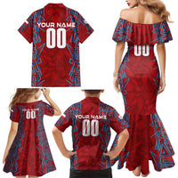 Personalized Czech Republic Football 2024 Family Matching Mermaid Dress and Hawaiian Shirt Trophy Wing Style - Wonder Print Shop