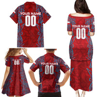 Personalized Czech Republic Football 2024 Family Matching Puletasi and Hawaiian Shirt Trophy Wing Style - Wonder Print Shop