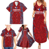 Personalized Czech Republic Football 2024 Family Matching Summer Maxi Dress and Hawaiian Shirt Trophy Wing Style - Wonder Print Shop