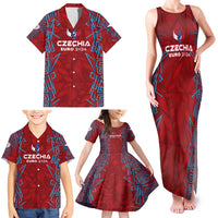 Personalized Czech Republic Football 2024 Family Matching Tank Maxi Dress and Hawaiian Shirt Trophy Wing Style - Wonder Print Shop