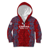 Personalized Czech Republic Football 2024 Kid Hoodie Trophy Wing Style - Wonder Print Shop