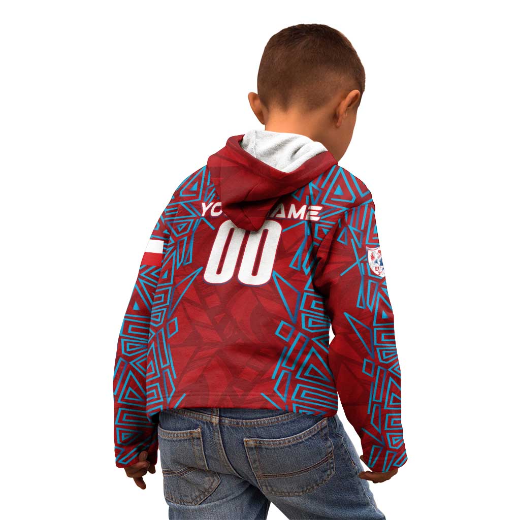 Personalized Czech Republic Football 2024 Kid Hoodie Trophy Wing Style - Wonder Print Shop