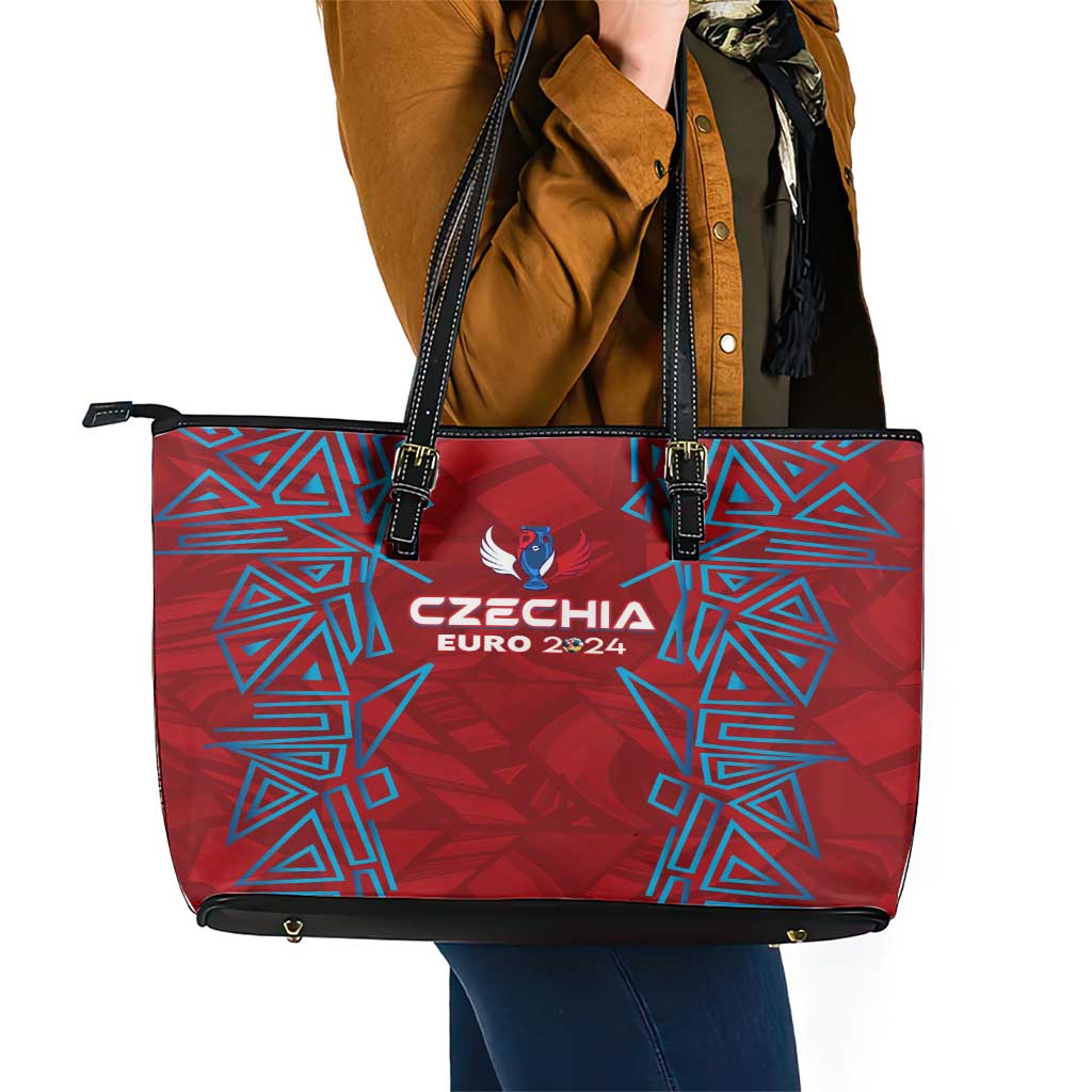 Czech Republic Football 2024 Leather Tote Bag Trophy Wing Style - Wonder Print Shop