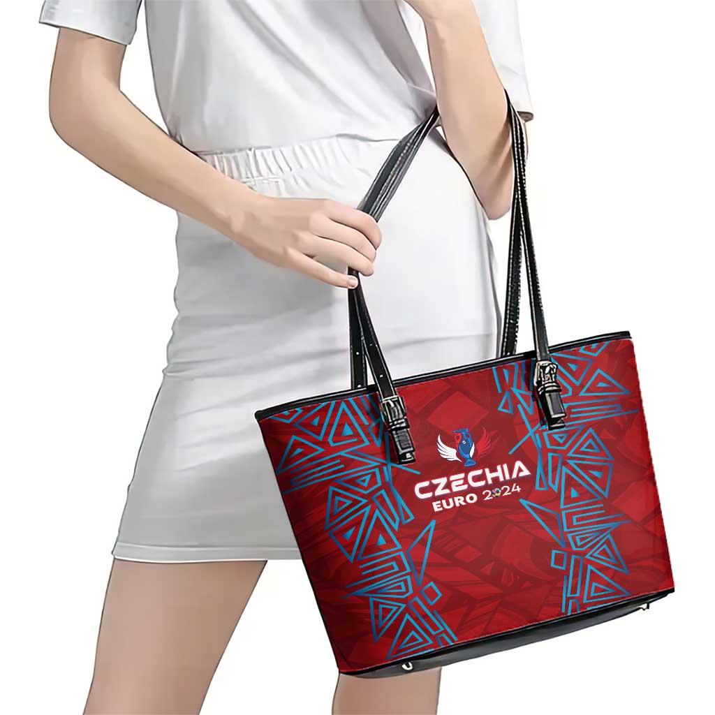 Czech Republic Football 2024 Leather Tote Bag Trophy Wing Style - Wonder Print Shop