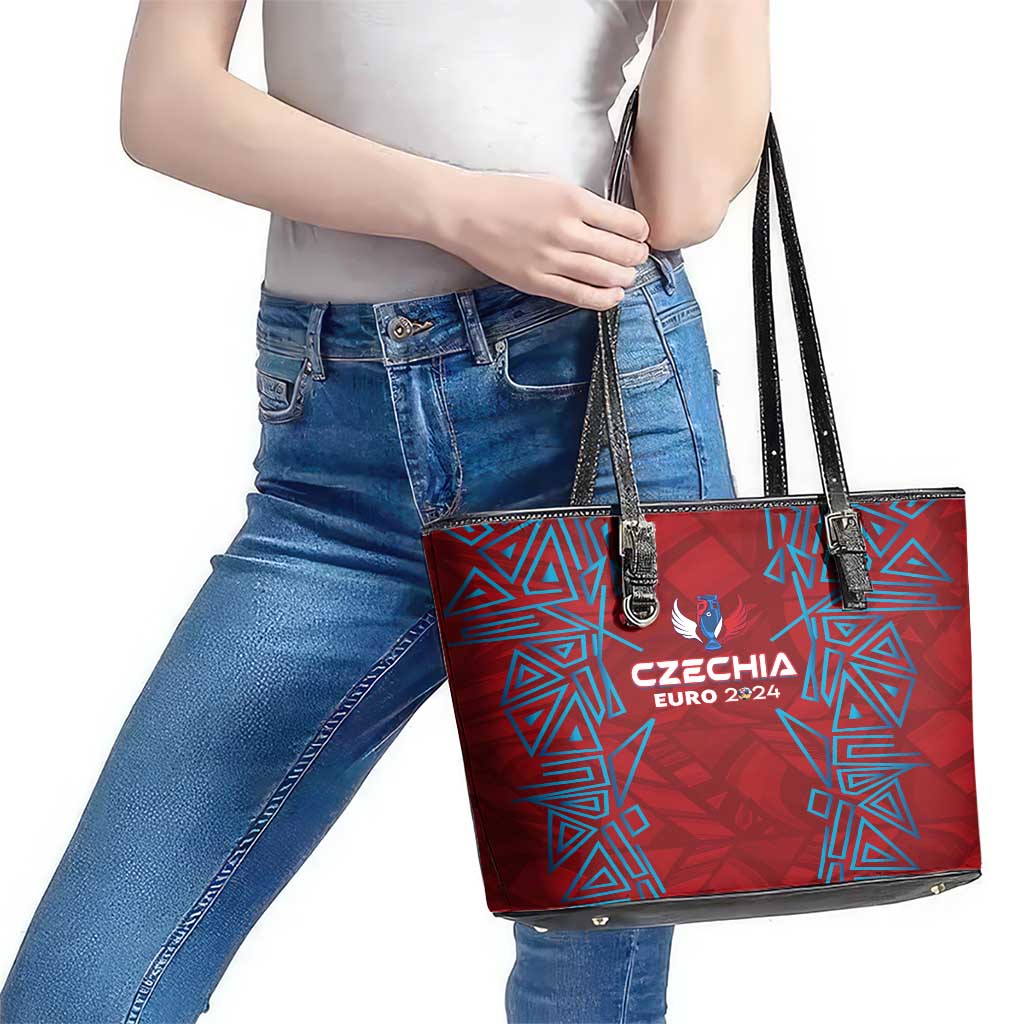 Czech Republic Football 2024 Leather Tote Bag Trophy Wing Style - Wonder Print Shop