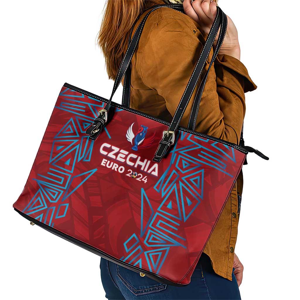 Czech Republic Football 2024 Leather Tote Bag Trophy Wing Style - Wonder Print Shop
