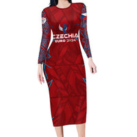 Personalized Czech Republic Football 2024 Long Sleeve Bodycon Dress Trophy Wing Style - Wonder Print Shop