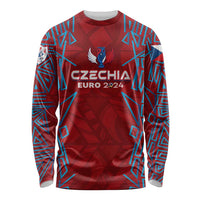 Personalized Czech Republic Football 2024 Long Sleeve Shirt Trophy Wing Style - Wonder Print Shop