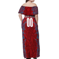 Personalized Czech Republic Football 2024 Off Shoulder Maxi Dress Trophy Wing Style - Wonder Print Shop