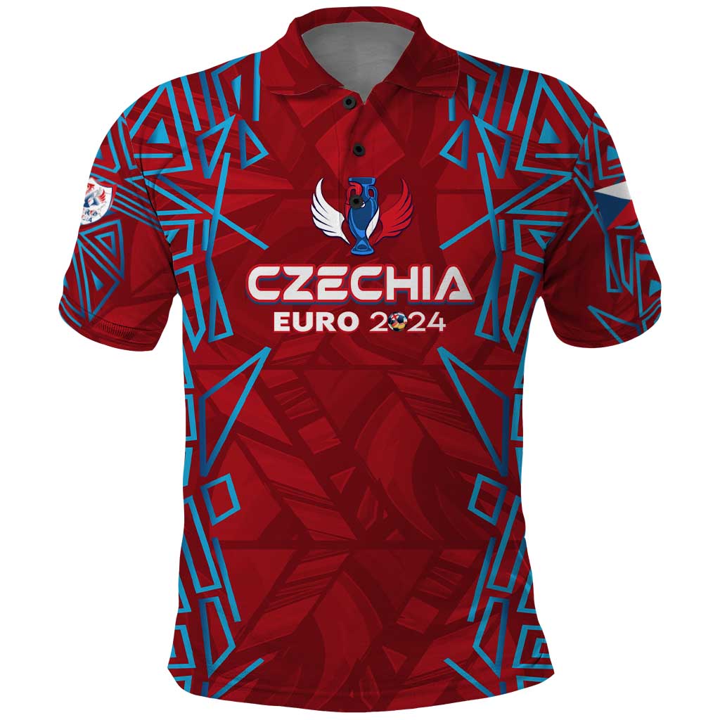 Personalized Czech Republic Football 2024 Polo Shirt Trophy Wing Style - Wonder Print Shop
