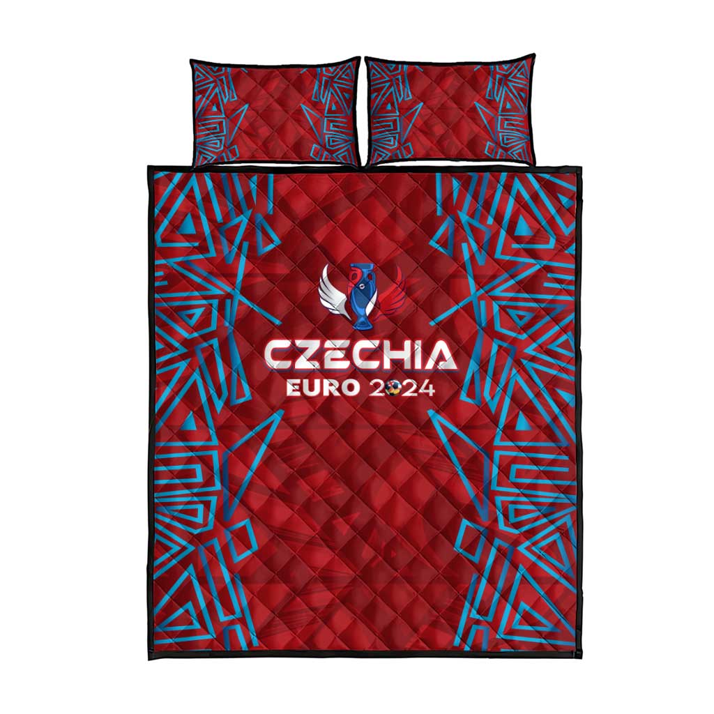 Czech Republic Football 2024 Quilt Bed Set Trophy Wing Style - Wonder Print Shop