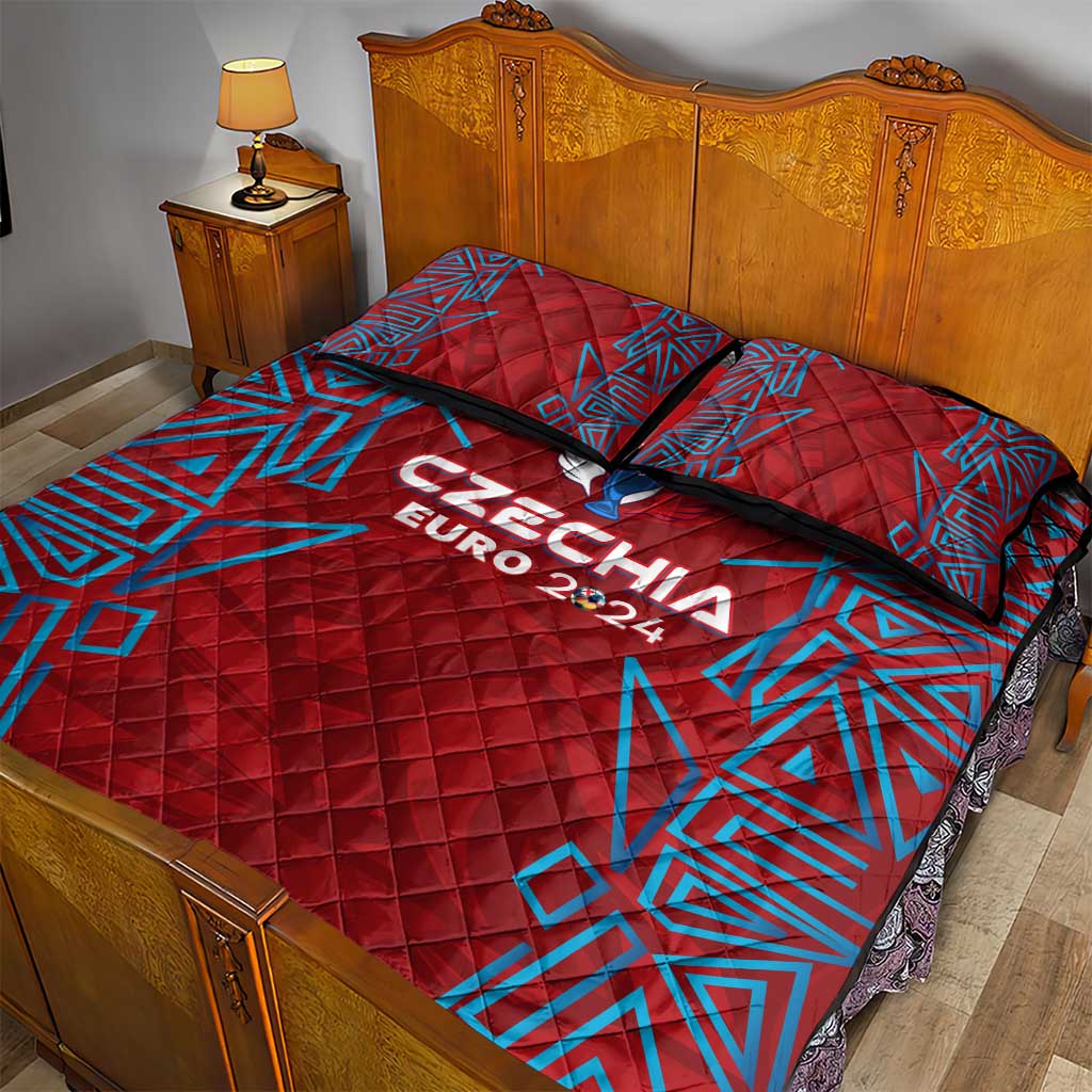 Czech Republic Football 2024 Quilt Bed Set Trophy Wing Style - Wonder Print Shop