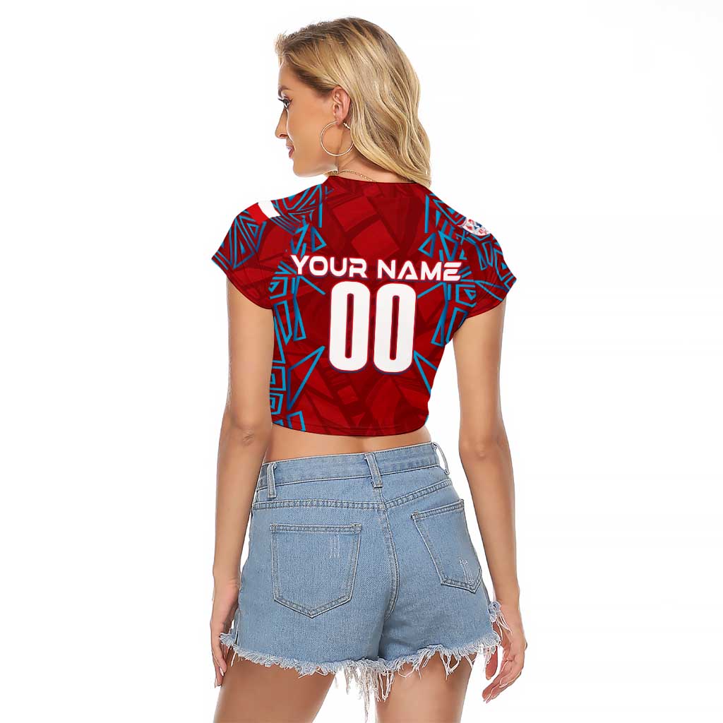 Personalized Czech Republic Football 2024 Raglan Cropped T Shirt Trophy Wing Style - Wonder Print Shop