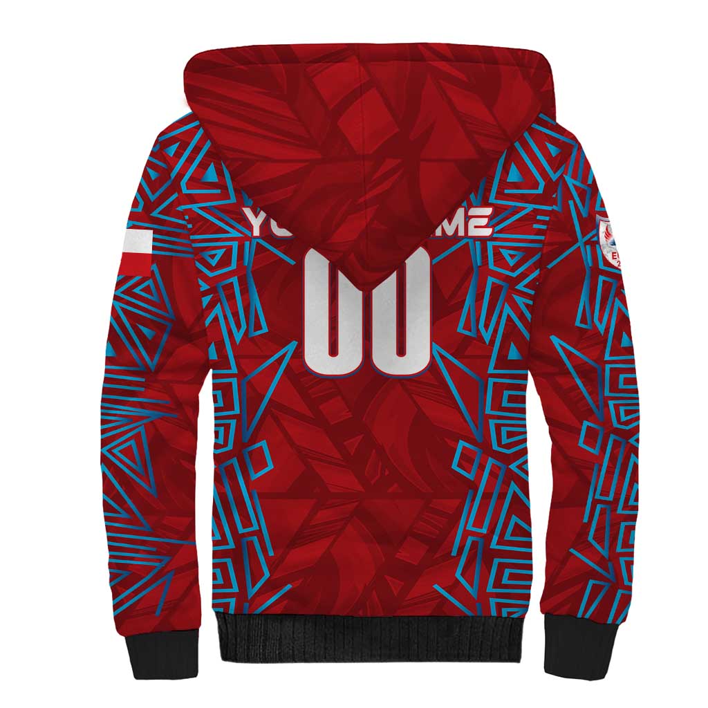 Personalized Czech Republic Football 2024 Sherpa Hoodie Trophy Wing Style - Wonder Print Shop
