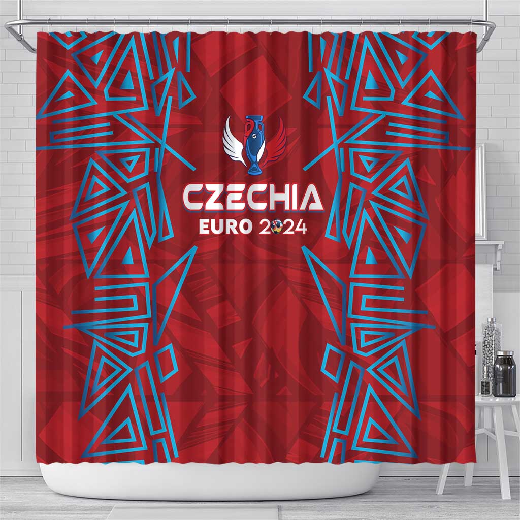 Czech Republic Football 2024 Shower Curtain Trophy Wing Style