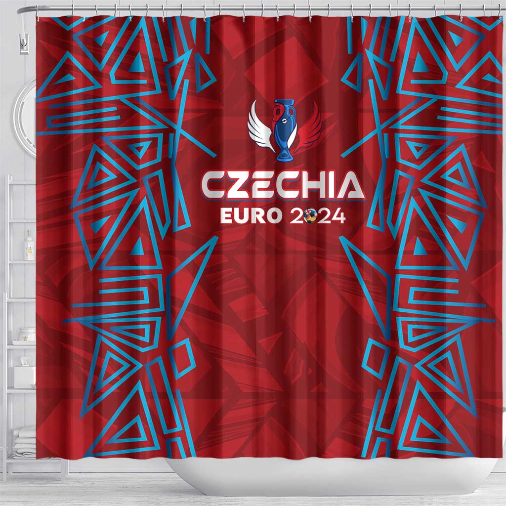 Czech Republic Football 2024 Shower Curtain Trophy Wing Style