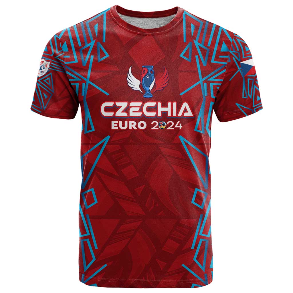 Personalized Czech Republic Football 2024 T Shirt Trophy Wing Style - Wonder Print Shop