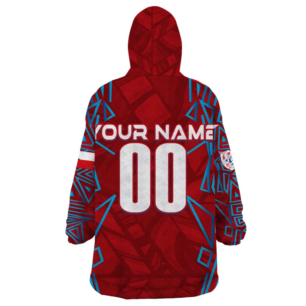 Personalized Czech Republic Football 2024 Wearable Blanket Hoodie Trophy Wing Style - Wonder Print Shop