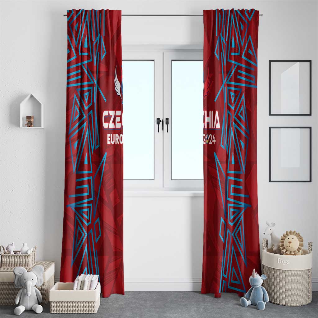 Czech Republic Football 2024 Window Curtain Trophy Wing Style - Wonder Print Shop