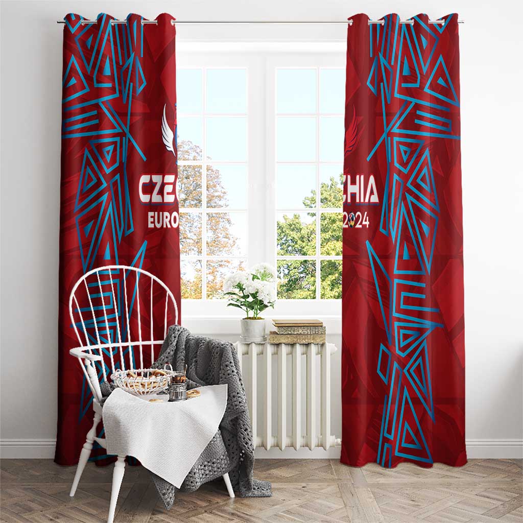 Czech Republic Football 2024 Window Curtain Trophy Wing Style - Wonder Print Shop