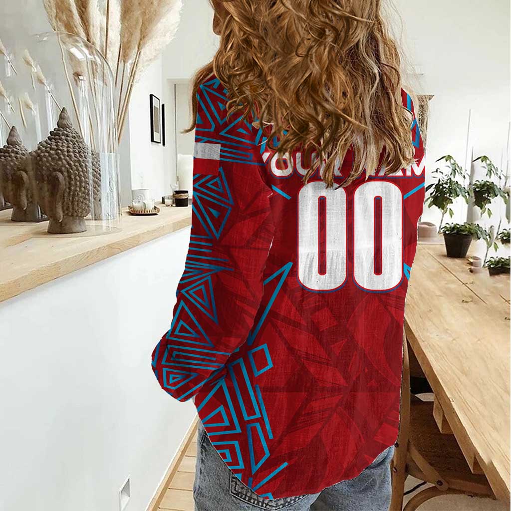 Personalized Czech Republic Football 2024 Women Casual Shirt Trophy Wing Style - Wonder Print Shop