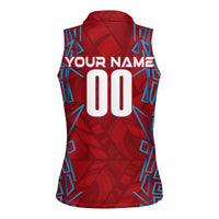Personalized Czech Republic Football 2024 Women Sleeveless Polo Shirt Trophy Wing Style - Wonder Print Shop