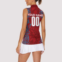 Personalized Czech Republic Football 2024 Women Sleeveless Polo Shirt Trophy Wing Style - Wonder Print Shop