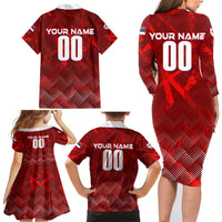 Personalized Serbia Football 2024 Family Matching Long Sleeve Bodycon Dress and Hawaiian Shirt Trophy Wing Style - Wonder Print Shop