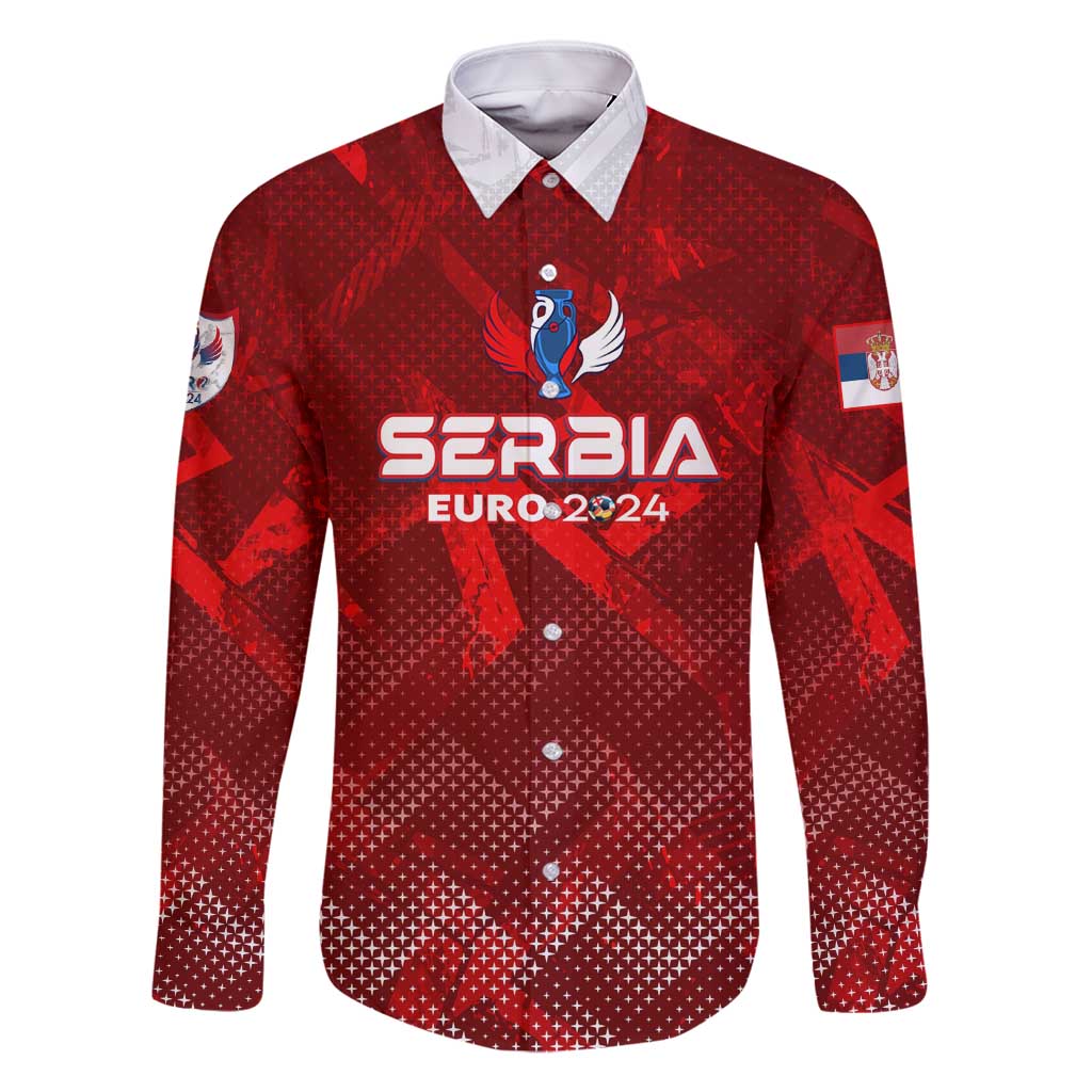 Personalized Serbia Football 2024 Family Matching Long Sleeve Bodycon Dress and Hawaiian Shirt Trophy Wing Style - Wonder Print Shop