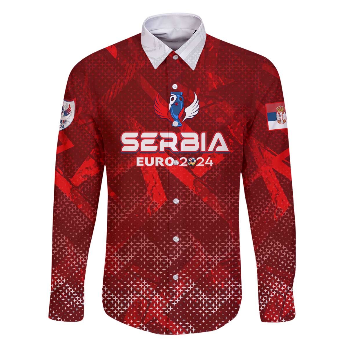 Personalized Serbia Football 2024 Family Matching Puletasi and Hawaiian Shirt Trophy Wing Style - Wonder Print Shop