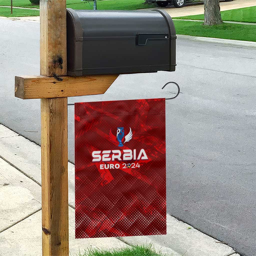 Serbia Football 2024 Garden Flag Trophy Wing Style - Wonder Print Shop