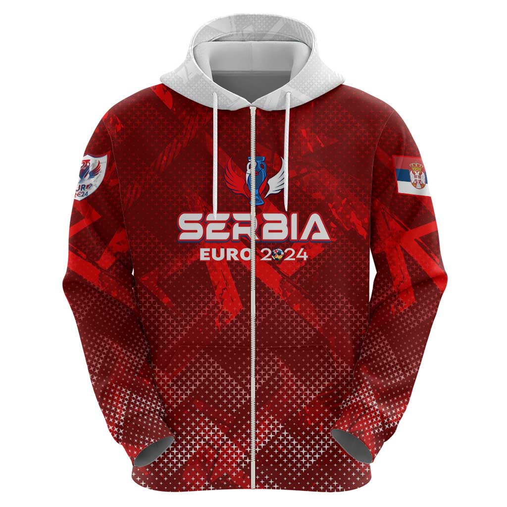Personalized Serbia Football 2024 Hoodie Trophy Wing Style - Wonder Print Shop