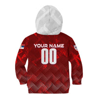 Personalized Serbia Football 2024 Kid Hoodie Trophy Wing Style - Wonder Print Shop