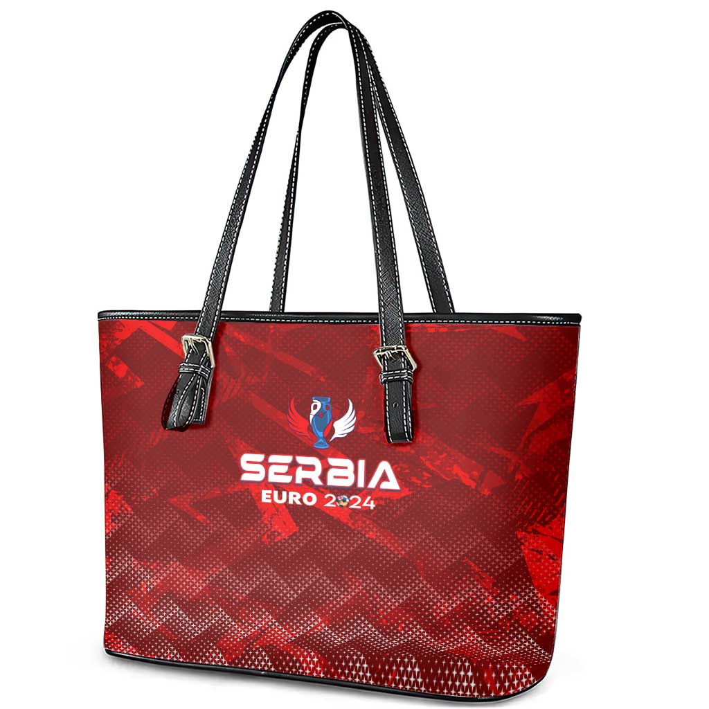 Serbia Football 2024 Leather Tote Bag Trophy Wing Style - Wonder Print Shop