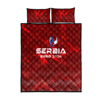 Serbia Football 2024 Quilt Bed Set Trophy Wing Style - Wonder Print Shop
