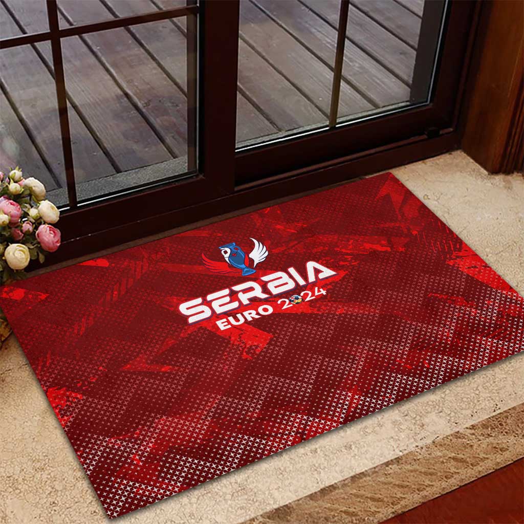 Serbia Football 2024 Rubber Doormat Trophy Wing Style - Wonder Print Shop