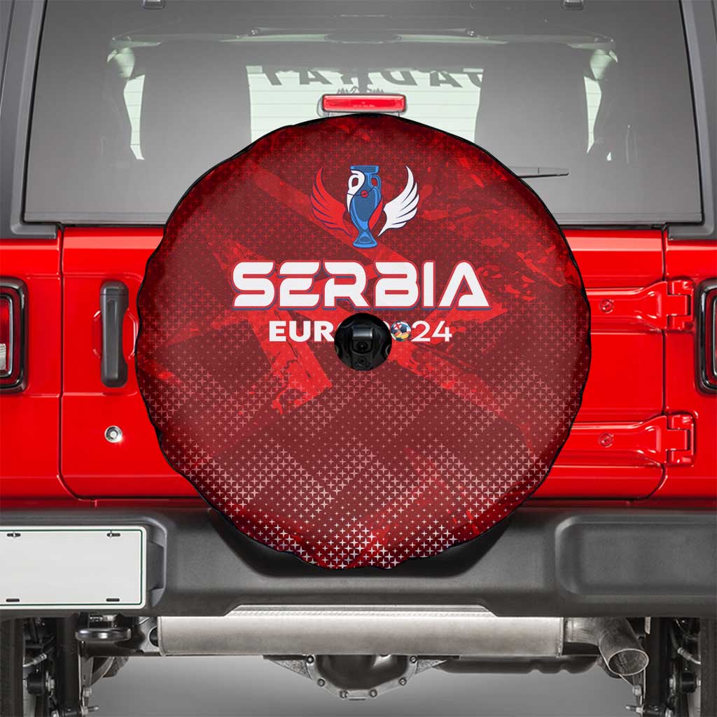 Serbia Football 2024 Spare Tire Cover Trophy Wing Style - Wonder Print Shop