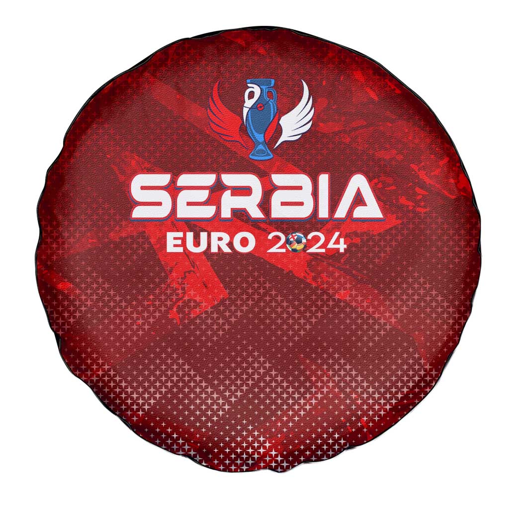 Serbia Football 2024 Spare Tire Cover Trophy Wing Style - Wonder Print Shop