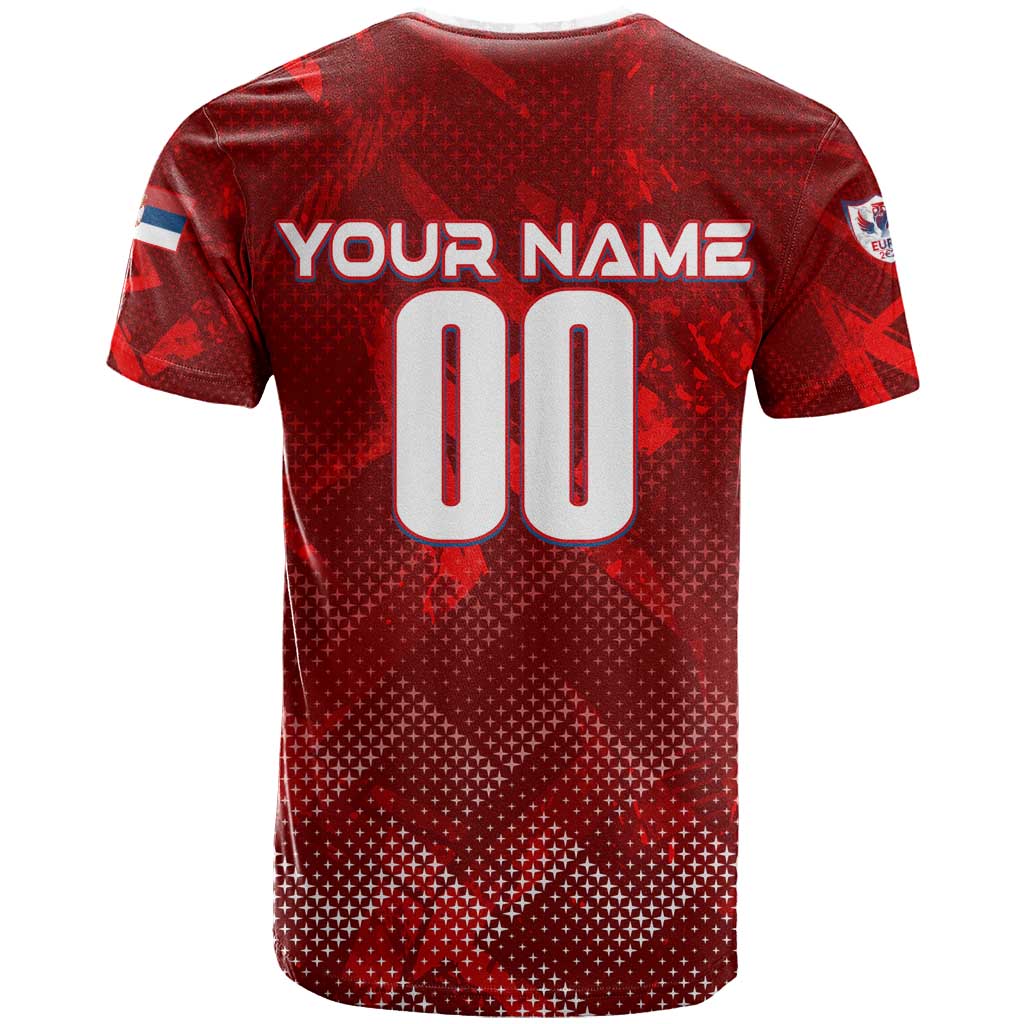 Personalized Serbia Football 2024 T Shirt Trophy Wing Style - Wonder Print Shop