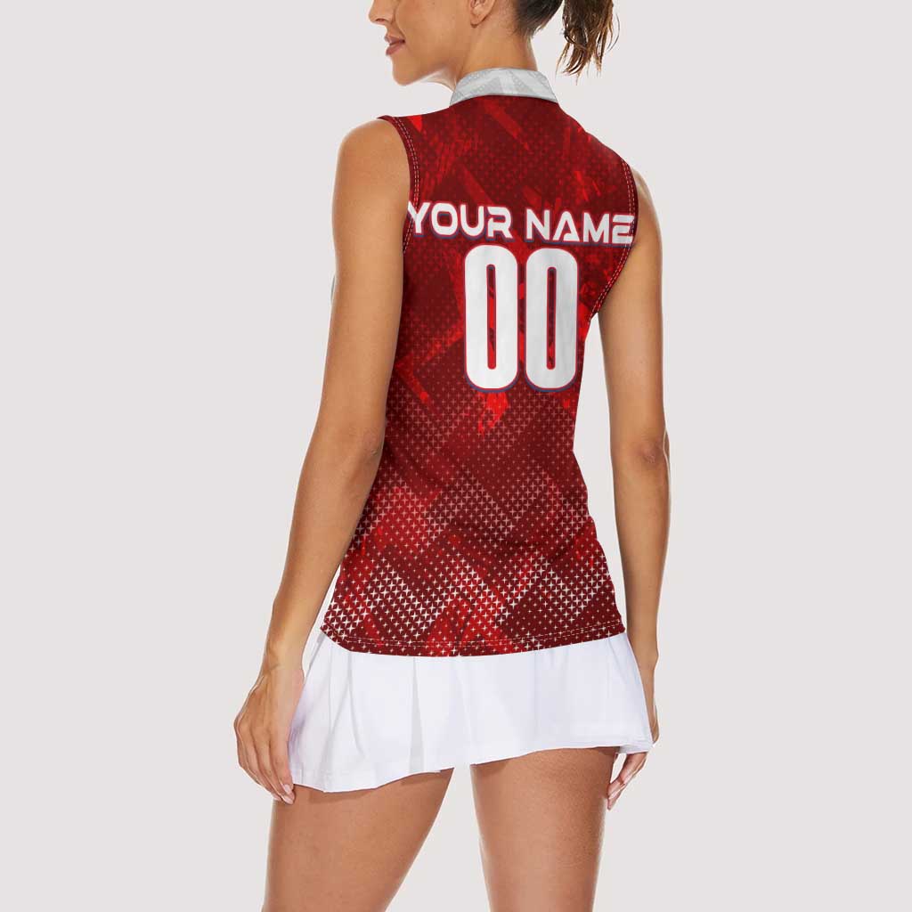 Personalized Serbia Football 2024 Women Sleeveless Polo Shirt Trophy Wing Style - Wonder Print Shop