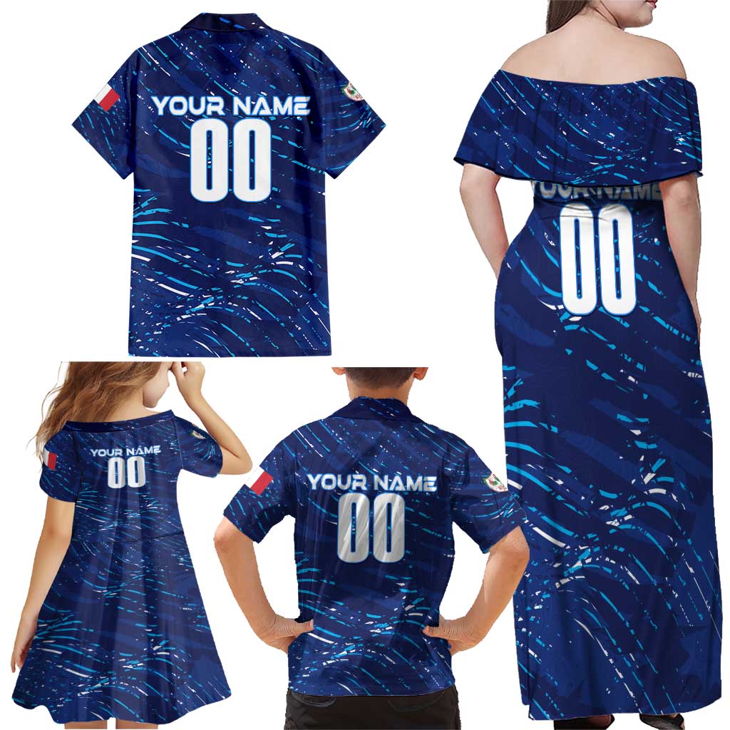 Personalized Italy Football 2024 Family Matching Off Shoulder Maxi Dress and Hawaiian Shirt Trophy Wing Style - Wonder Print Shop