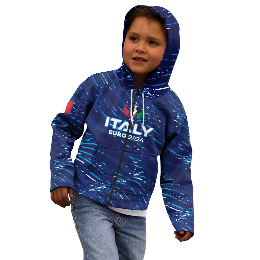 Personalized Italy Football 2024 Kid Hoodie Trophy Wing Style - Wonder Print Shop