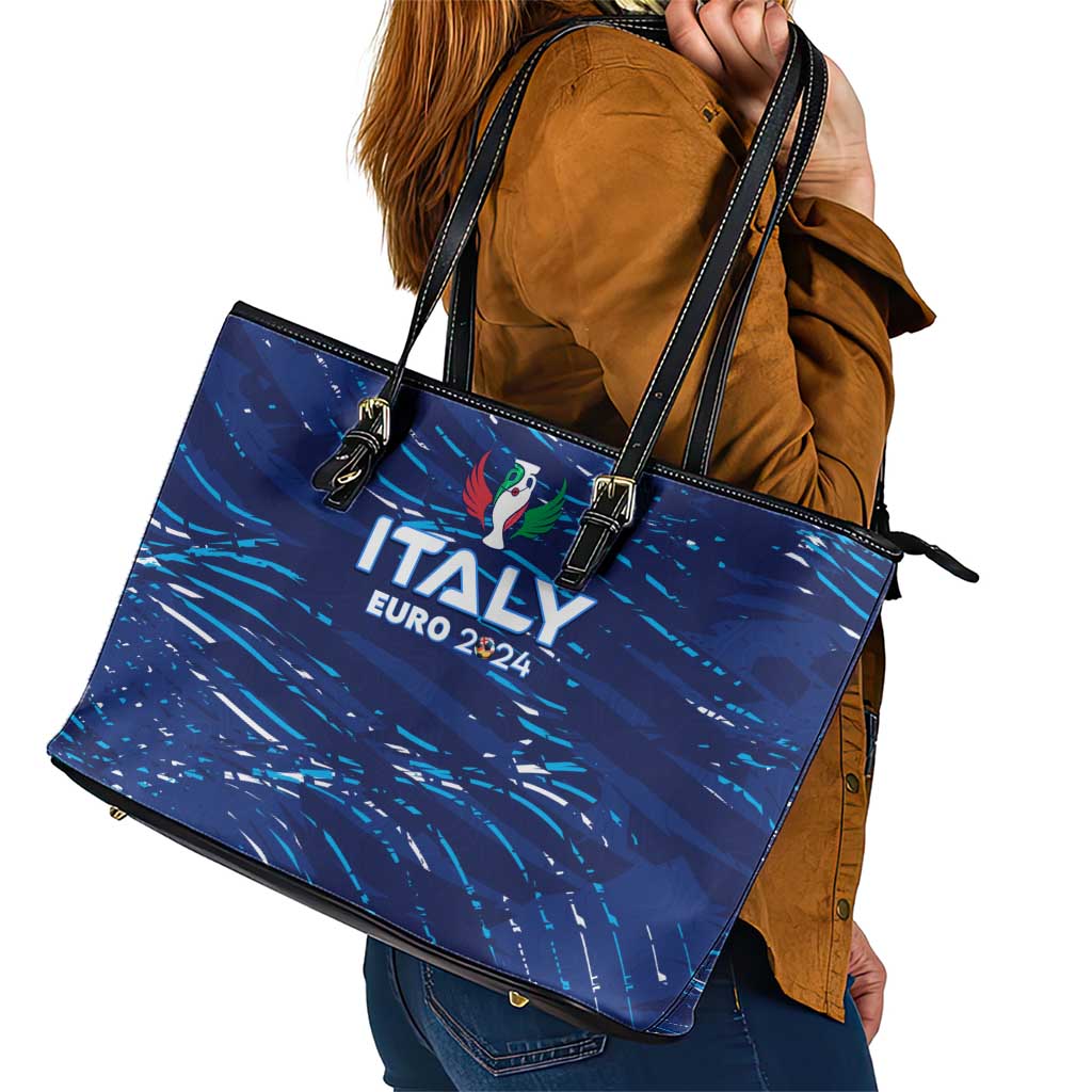 Italy Football 2024 Leather Tote Bag Trophy Wing Style - Wonder Print Shop